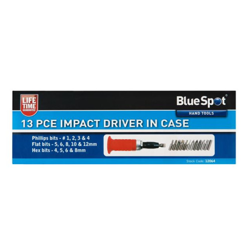Blue Spot Tools 13 Pce Impact Driver In Case