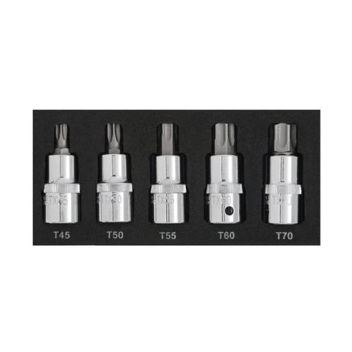 Blue Spot Tools 5PCE 1/2" Torx Bit Set (T45-T70) (EVA FOAM)