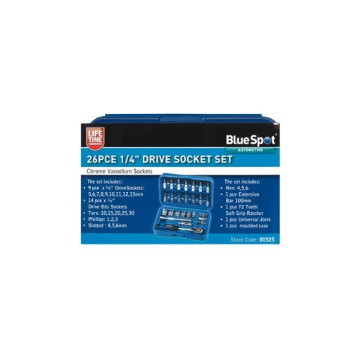 Blue Spot Tools 26 Pce 1/4" Drive Socket Set