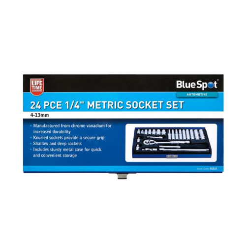 Blue Spot Tools 24 PCE 1/4" Metric Socket Set (4-13mm)