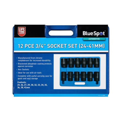 Blue Spot Tools 12 PCE 3/4" Impact Socket Set (24-41mm)