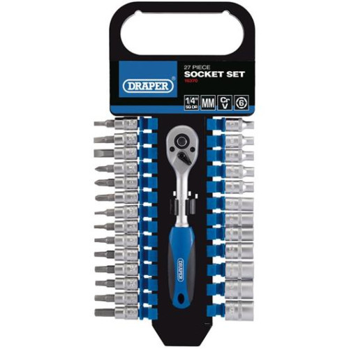 Draper Hi-Torq Socket and Ratchet Set 1/4"