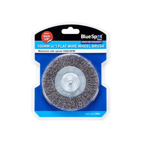 Blue Spot Tools 100mm (4") Flat Wire Wheel Brush