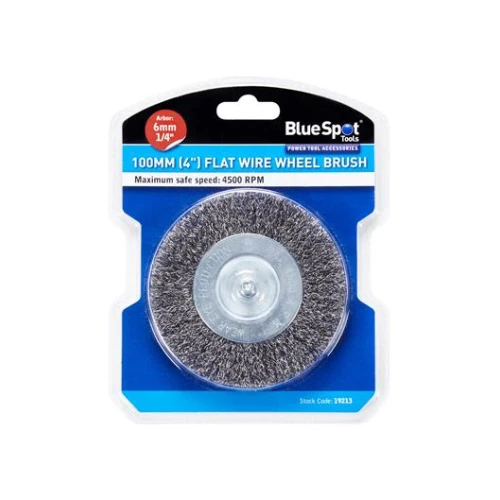 Blue Spot Tools 100mm (4") Flat Wire Wheel Brush