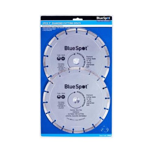 Blue Spot Tools 2 Pce 230mm (9") Segmented Diamond Dry Cutting Disc