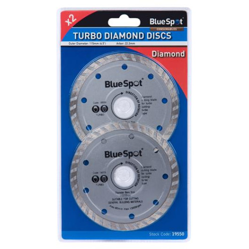 Blue Spot Tools 2Pce Turbo 115mm (4.5") Diamond Discs