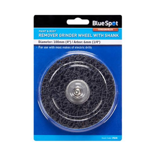 Blue Spot Tools 100mm (4") Rust Remover Grinding Wheel with Shank