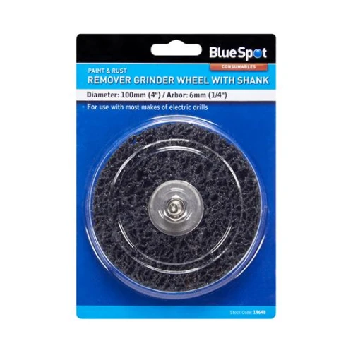 Blue Spot Tools 100mm (4") Rust Remover Grinding Wheel with Shank