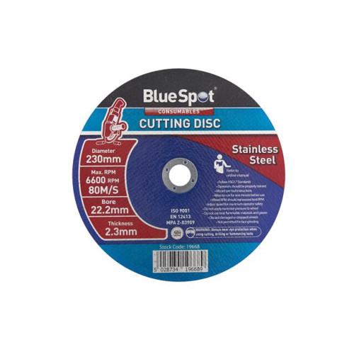 Blue Spot Tools 230mm (9") Stainless Steel Cutting Disc
