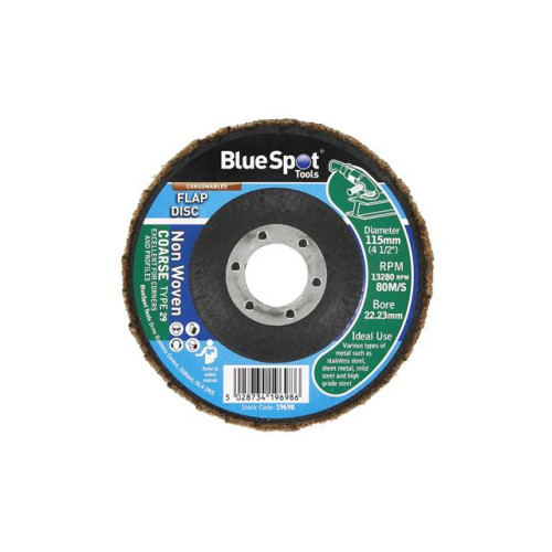 Blue Spot Tools 115mm (4.5") Coarse Non Woven Flap Disc