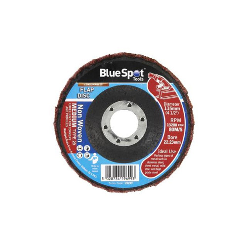 Blue Spot Tools 115mm (4.5") Medium Non Woven Flap Disc