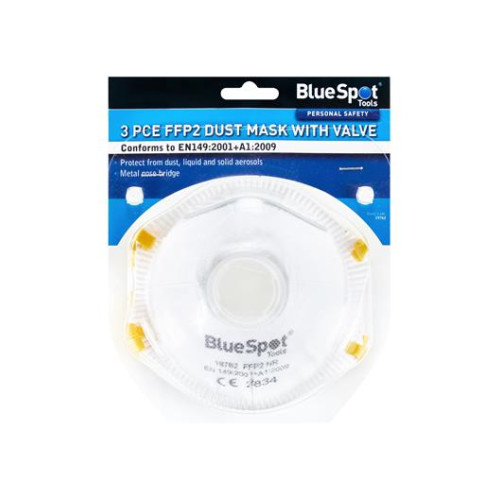 Blue Spot Tools 3 Pce Dust Mask With Valve (FFP2/EN149)