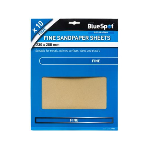 Blue Spot Tools 10Pce Fine Sandpapers