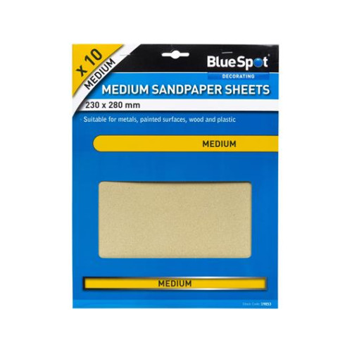Blue Spot Tools 10 Pce Medium Sandpapers