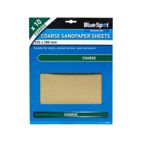 Blue Spot Tools 10 Pce Coarse Sandpapers