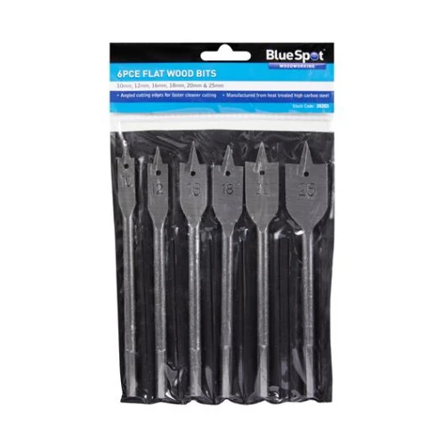 Blue Spot Tools 6 Pce Flat Wood Bit Set (10-25mm)