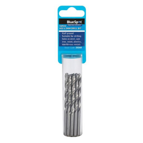 Blue Spot Tools 10PCE 4.5mm HSS Drill Set