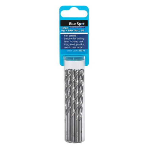 Blue Spot Tools 10PCE 4.8mm HSS Drill Set