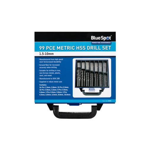 Blue Spot Tools 99PCE Metric HSS Drill Set (1.5-10mm)