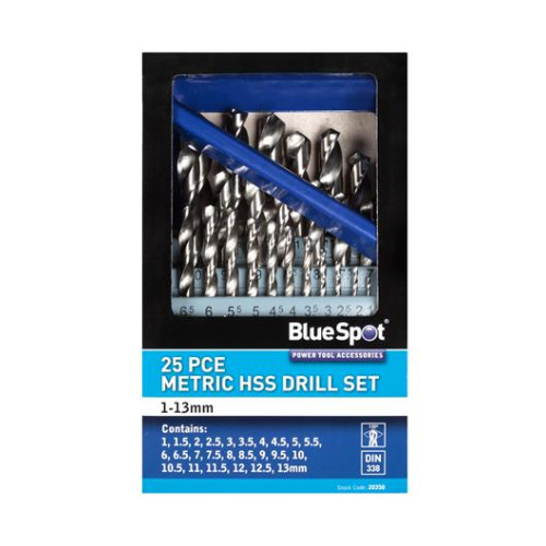 Blue Spot Tools 25PCE Metric HSS Drill Set (1-13mm)