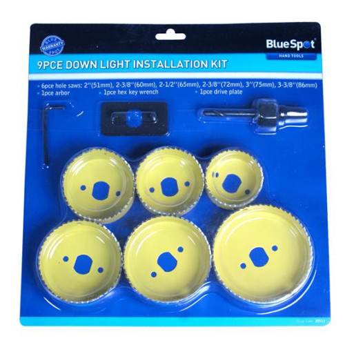 Blue Spot Tools 9 Pce Downlight Installation Kit (51 - 75mm)