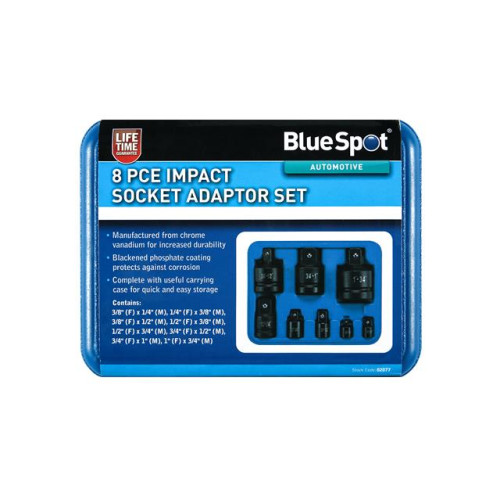 Blue Spot Tools 8PCE Impact Socket Adaptor Set