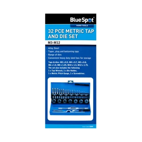 Blue Spot Tools 32pce Metric Tap And Die Set