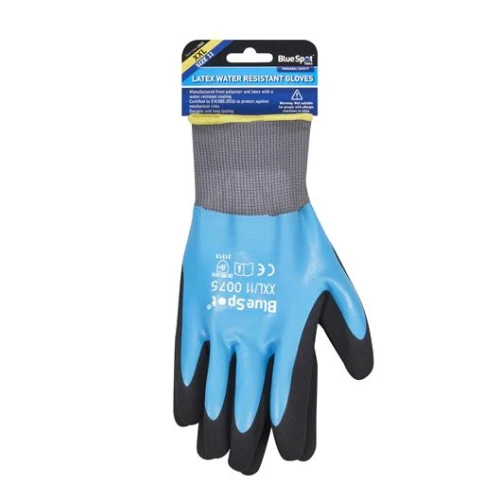 Blue Spot Tools Latex Water Resistant Gloves (XXL)