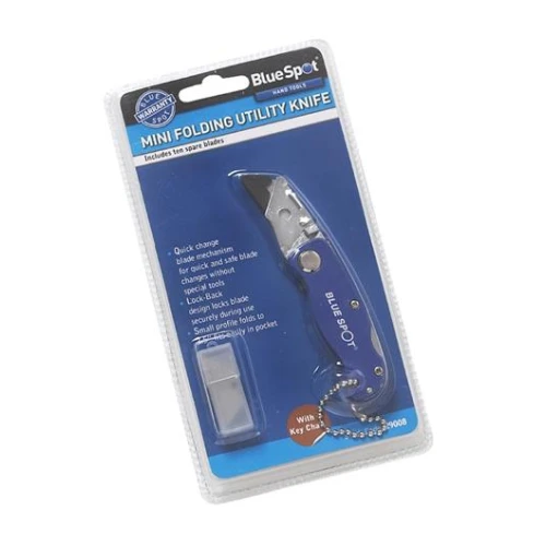 Blue Spot Tools Mini Folding Utility Knife With Blades