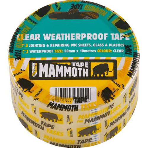 CLEAR WEATHERPROOF TAPE 50MM 10MTR