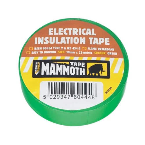 Electrical Insulation Tape Green 19mm x 33 Metres