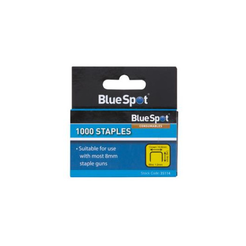 Blue Spot Tools 8mm Crown Flat Wire Staples JT21 Style