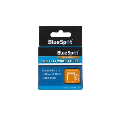 Blue Spot Tools 10mm Crown Flat Wire Staples T50 Type