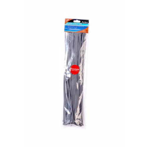 Blue Spot Tools 50 Pce 4.8mm X 370mm Silver Cable Ties