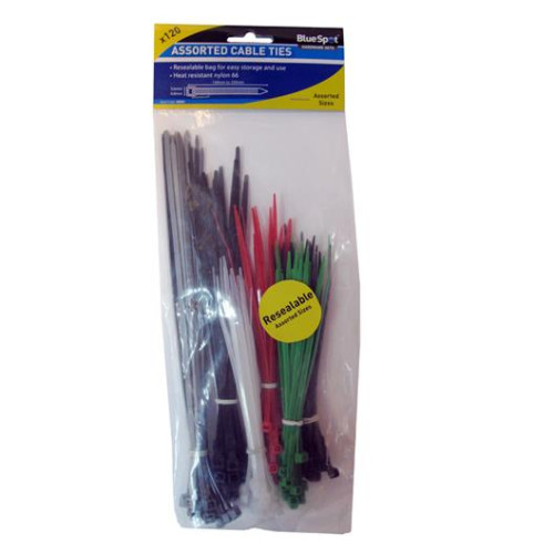 Blue Spot Tools 120 Pce Assorted Mixed Colour Cable Ties