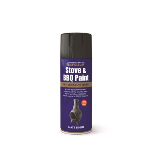 Rust-Oleum Stove & Bbq Paint Black Matt 400Mls