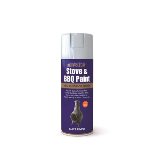 Rust-Oleum Stove & Bbq Paint Silver Matt 400Mls