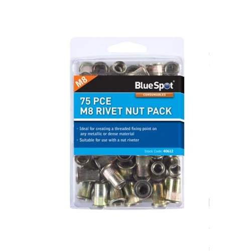 Blue Spot Tools 75PCE M8 Rivet Nut Pack