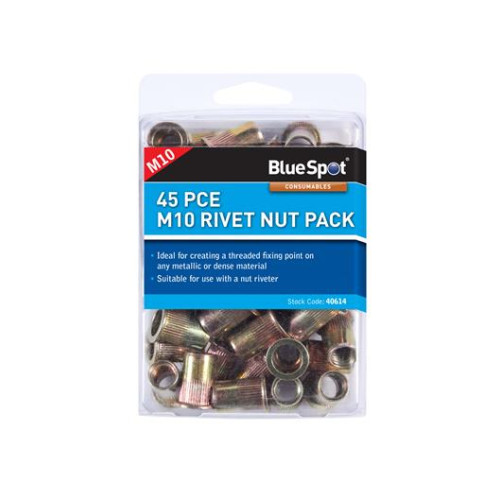 Blue Spot Tools 45PCE M10 Rivet Nut Pack