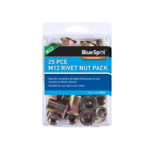 Blue Spot Tools 25PCE M12 Rivet Nut Pack