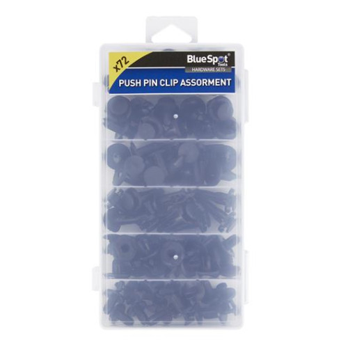 Blue Spot Tools 72 PCE Assorted Push Pin Clips