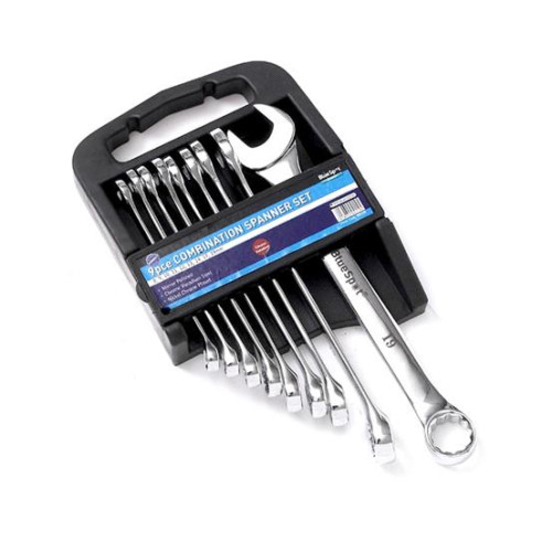 Blue Spot Tools 9 Pce Chrome Vanadium Metric Combination Spanner Set (8-19mm)