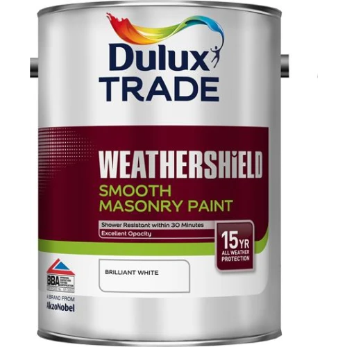 Dulux Trade WEATHERSHIELD SMOOTH MASONRY B/WHITE 5L