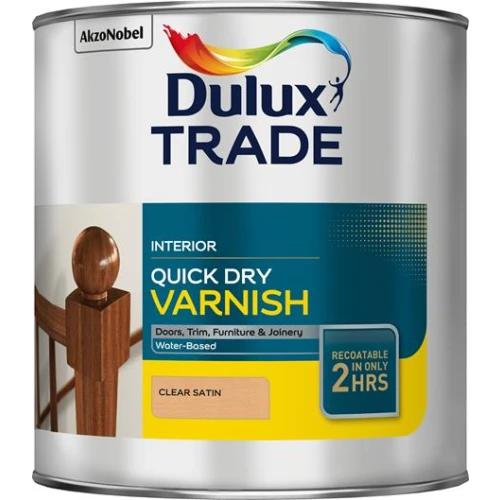 Dulux Trade Quick Dry Varnish Clear Satin 2.5 Litres