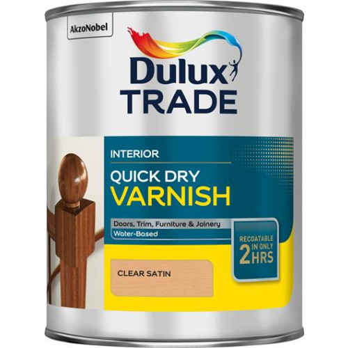 Dulux Trade Quick Dry Varnish Clear Satin 1 Litre