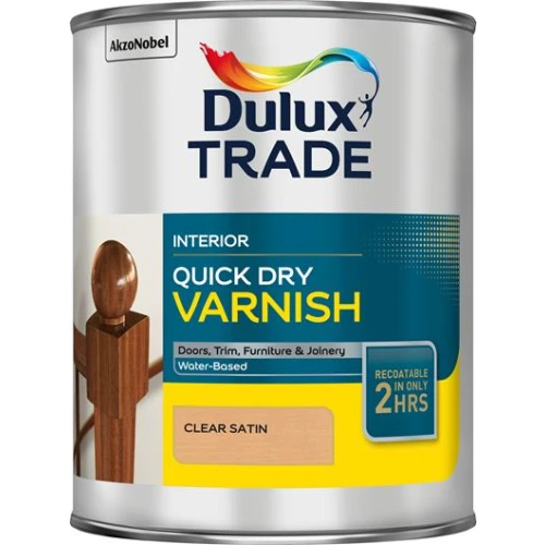 Dulux Trade Quick Dry Varnish Clear Satin 1 Litre