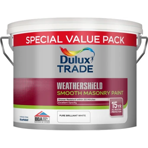 Dulux Trade WEATHERSHIELD SMOOTH MASONRY B/WHITE 7.5L