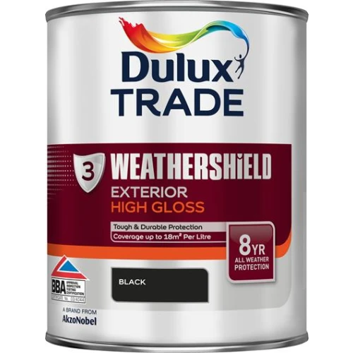 Dulux Trade WEATHERSHIELD GLOSS BLACK 1L