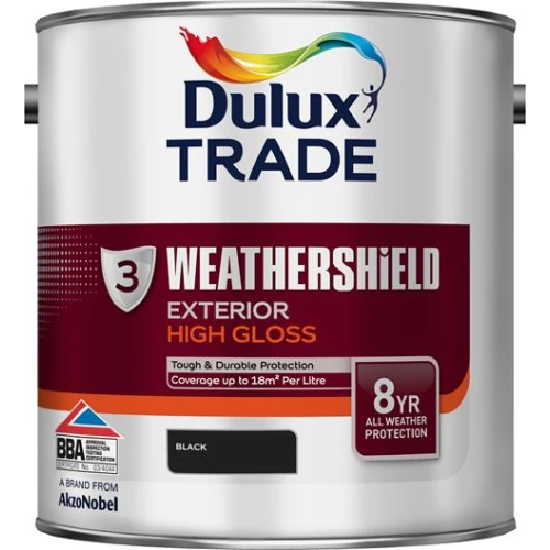 Dulux Trade WEATHERSHIELD GLOSS BLACK 2.5L