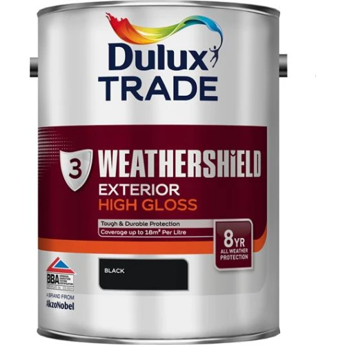 Dulux Trade WEATHERSHIELD GLOSS BLACK 5L